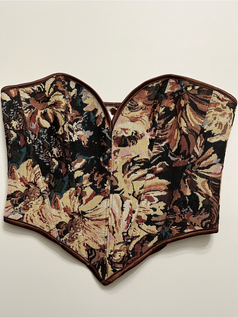 Floral Tapestry Sweetheart Corset Top - Multi Sz S,Whimsigoth, Renaissance - Picture 3 of 6